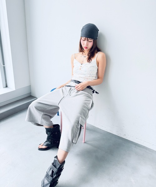 Y2K SYNAPSE FACTORY（ワイツーケー シナプスファクトリー）の「【ドリームプリント】レーストリミングコットンキャミソール（Tシャツ/カットソー・レディース・クリーム/アイボリー・FREE）」の17枚目の写真
