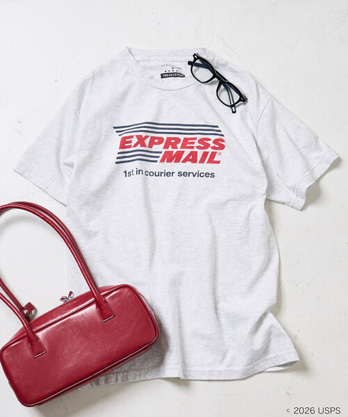 FREAK'S STORE（フリークスストア）の「GOOD ROCK SPEED/グッドロックスピード USPS T-SHIRT/ロゴTシャツ（Tシャツ/カットソー・レディース・オフホワイト/グレー/ホワイト/ライトグレー・FREE）」の3枚目の写真