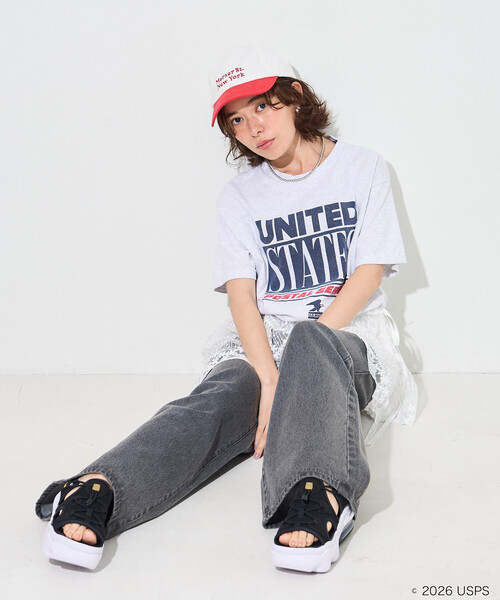 FREAK'S STORE（フリークスストア）の「GOOD ROCK SPEED/グッドロックスピード USPS T-SHIRT/ロゴTシャツ（Tシャツ/カットソー・レディース・オフホワイト/グレー/ホワイト/ライトグレー・FREE）」の5枚目の写真
