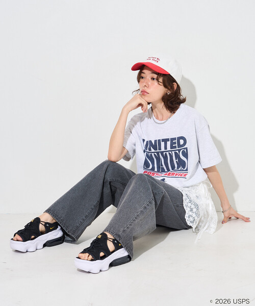 FREAK'S STORE（フリークスストア）の「GOOD ROCK SPEED/グッドロックスピード USPS T-SHIRT/ロゴTシャツ（Tシャツ/カットソー・レディース・オフホワイト/グレー/ホワイト/ライトグレー・FREE）」の8枚目の写真