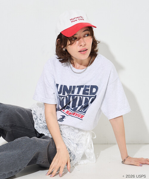 FREAK'S STORE（フリークスストア）の「GOOD ROCK SPEED/グッドロックスピード USPS T-SHIRT/ロゴTシャツ（Tシャツ/カットソー・レディース・オフホワイト/グレー/ホワイト/ライトグレー・FREE）」の9枚目の写真