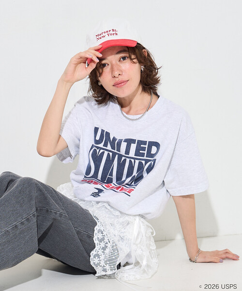 FREAK'S STORE（フリークスストア）の「GOOD ROCK SPEED/グッドロックスピード USPS T-SHIRT/ロゴTシャツ（Tシャツ/カットソー・レディース・オフホワイト/グレー/ホワイト/ライトグレー・FREE）」の11枚目の写真
