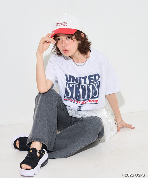 FREAK'S STORE（フリークスストア）の「GOOD ROCK SPEED/グッドロックスピード USPS T-SHIRT/ロゴTシャツ（Tシャツ/カットソー・レディース・オフホワイト/グレー/ホワイト/ライトグレー・FREE）」の13枚目の写真