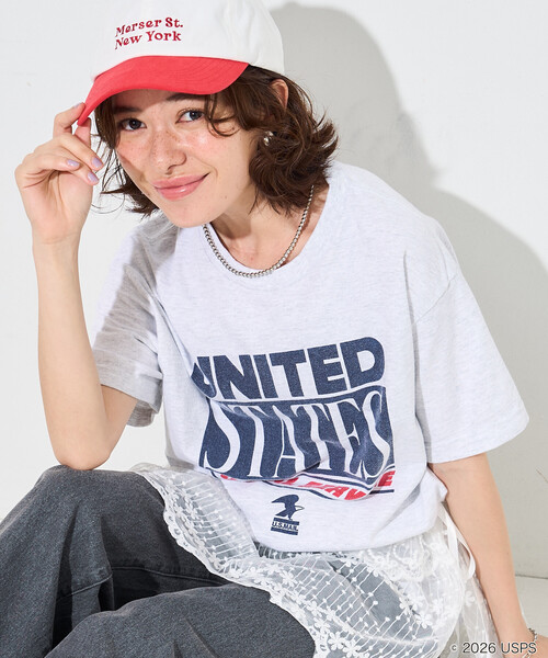 FREAK'S STORE（フリークスストア）の「GOOD ROCK SPEED/グッドロックスピード USPS T-SHIRT/ロゴTシャツ（Tシャツ/カットソー・レディース・オフホワイト/グレー/ホワイト/ライトグレー・FREE）」の16枚目の写真
