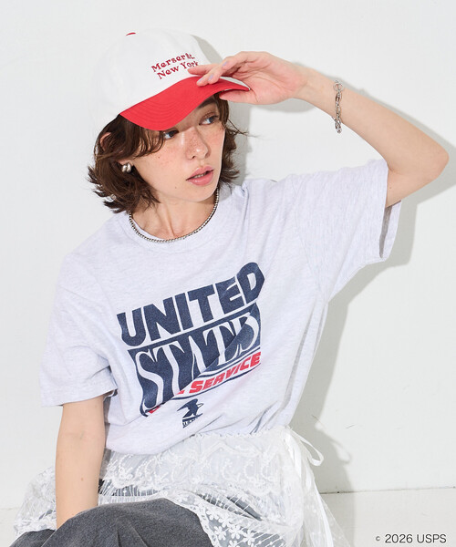 FREAK'S STORE（フリークスストア）の「GOOD ROCK SPEED/グッドロックスピード USPS T-SHIRT/ロゴTシャツ（Tシャツ/カットソー・レディース・オフホワイト/グレー/ホワイト/ライトグレー・FREE）」の17枚目の写真