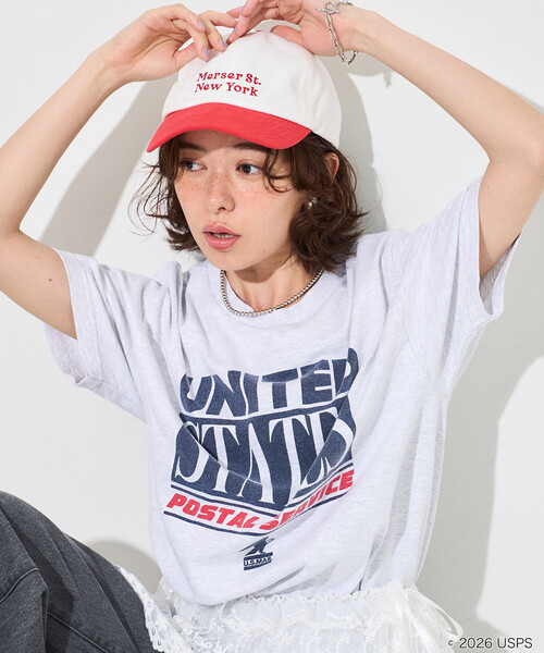 FREAK'S STORE（フリークスストア）の「GOOD ROCK SPEED/グッドロックスピード USPS T-SHIRT/ロゴTシャツ（Tシャツ/カットソー・レディース・オフホワイト/グレー/ホワイト/ライトグレー・FREE）」の21枚目の写真