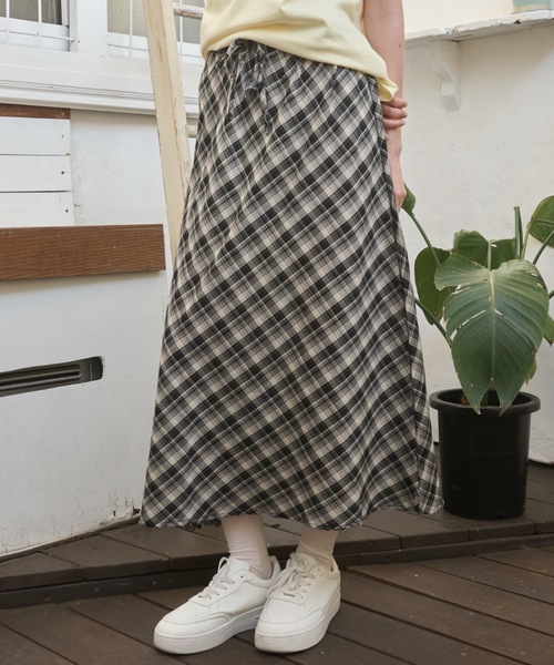 Birthday room（バースデイルーム）の「サマーチェックロングSK/Summer Check Long Skirt（スカート・レディース・ブルー/ブラック・FREE）」の15枚目の写真