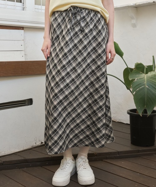 Birthday room（バースデイルーム）の「サマーチェックロングSK/Summer Check Long Skirt（スカート・レディース・ブルー/ブラック・FREE）」の18枚目の写真