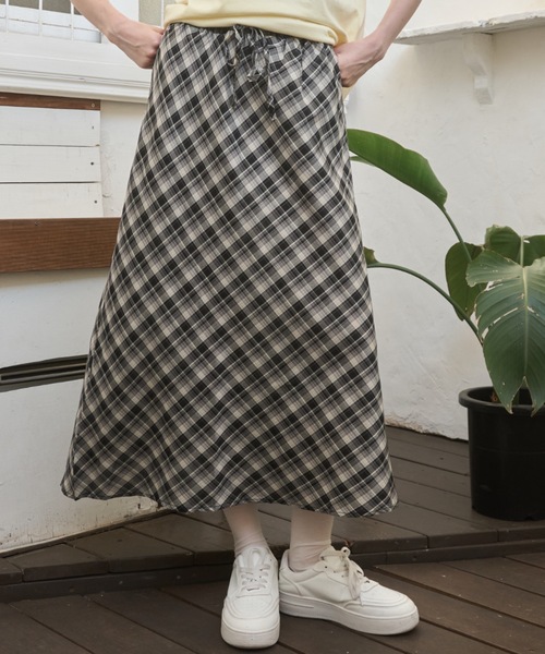 Birthday room（バースデイルーム）の「サマーチェックロングSK/Summer Check Long Skirt（スカート・レディース・ブルー/ブラック・FREE）」の10枚目の写真