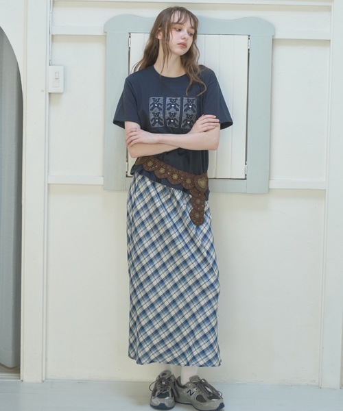 Birthday room（バースデイルーム）の「サマーチェックロングSK/Summer Check Long Skirt（スカート・レディース・ブルー/ブラック・FREE）」の12枚目の写真