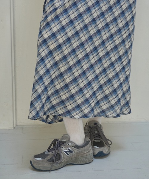 Birthday room（バースデイルーム）の「サマーチェックロングSK/Summer Check Long Skirt（スカート・レディース・ブルー/ブラック・FREE）」の14枚目の写真