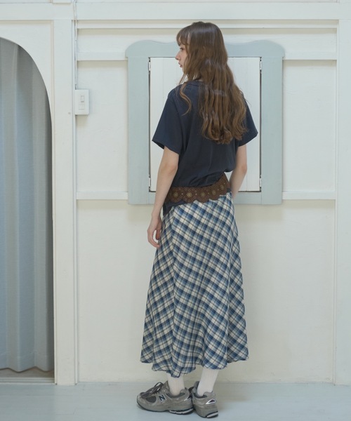 Birthday room（バースデイルーム）の「サマーチェックロングSK/Summer Check Long Skirt（スカート・レディース・ブルー/ブラック・FREE）」の6枚目の写真