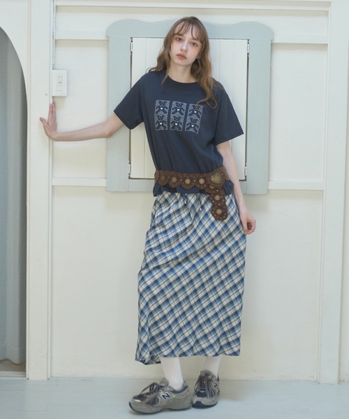 Birthday room（バースデイルーム）の「サマーチェックロングSK/Summer Check Long Skirt（スカート・レディース・ブルー/ブラック・FREE）」の7枚目の写真