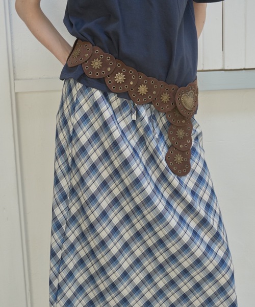Birthday room（バースデイルーム）の「サマーチェックロングSK/Summer Check Long Skirt（スカート・レディース・ブルー/ブラック・FREE）」の8枚目の写真