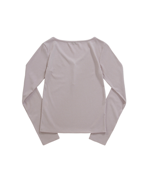 ASON（アズオン）の「WISH RIBBED BUTTON TEE / PINK（Tシャツ/カットソー・レディース・その他・FREE）」の3枚目の写真