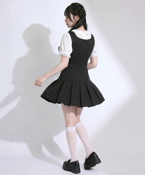 DearMyLoveRose(ディアマイラブローズ)の「ビッグリボンタックミニジャンスカワンピース【大きいサイズあり】(ワンピース・レディース・ブラック/グレー・LL~3L/L~LL/M-L)」の10枚目の写真