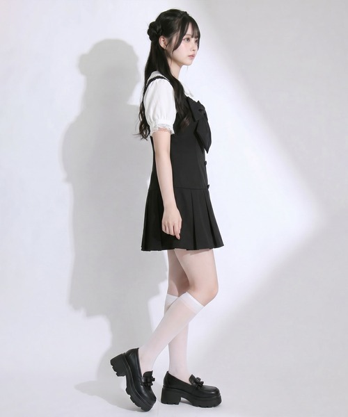 DearMyLoveRose(ディアマイラブローズ)の「ビッグリボンタックミニジャンスカワンピース【大きいサイズあり】(ワンピース・レディース・ブラック/グレー・LL~3L/L~LL/M-L)」の11枚目の写真