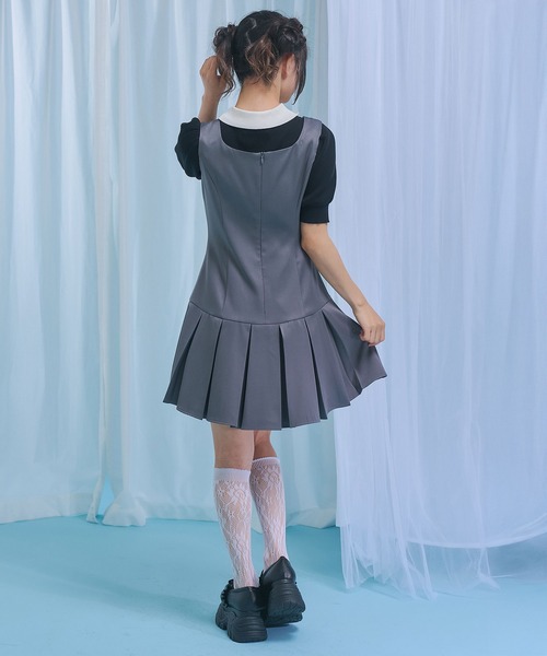 DearMyLoveRose(ディアマイラブローズ)の「ビッグリボンタックミニジャンスカワンピース【大きいサイズあり】(ワンピース・レディース・ブラック/グレー・LL~3L/L~LL/M-L)」の7枚目の写真