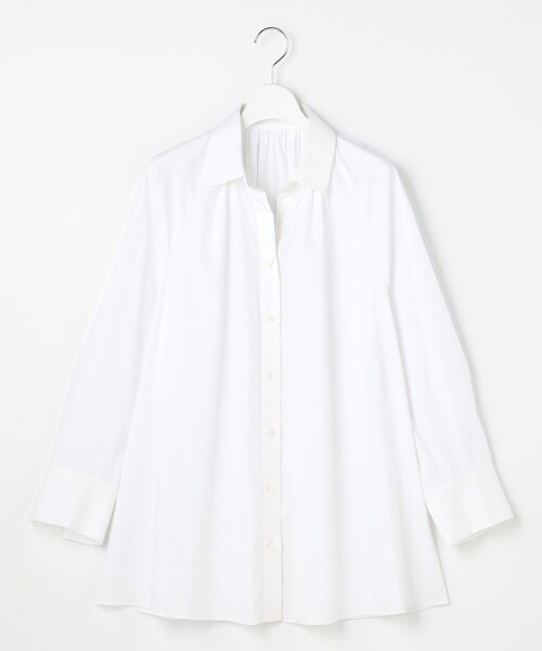 自由区(ジユウク)の「エッセンシャルブロードテントライン シャツブラウス(シャツ/ブラウス・レディース・サックスブルー系1/オリーブ系1/アイボリー系・44)」の10枚目の写真