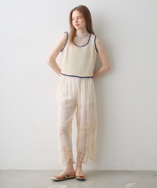 Crisp(クリスプ)の「bicolor short knit tank / バイカラーショートニットタンク(ベスト・レディース・アイボリー/ブラック・FREE)」の10枚目の写真