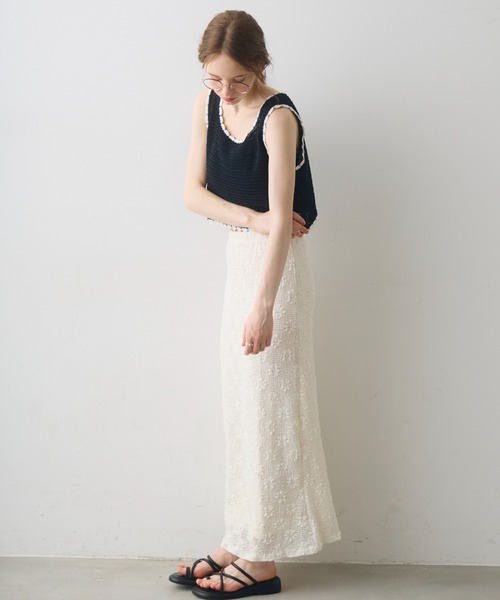 Crisp(クリスプ)の「bicolor short knit tank / バイカラーショートニットタンク(ベスト・レディース・アイボリー/ブラック・FREE)」の15枚目の写真
