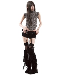KAIYA（カイヤ）の「【KAIYA】shrring high neck tee / 【カイヤ】シャーリングハイネックノースリーブTシャツ（Tシャツ/カットソー）」