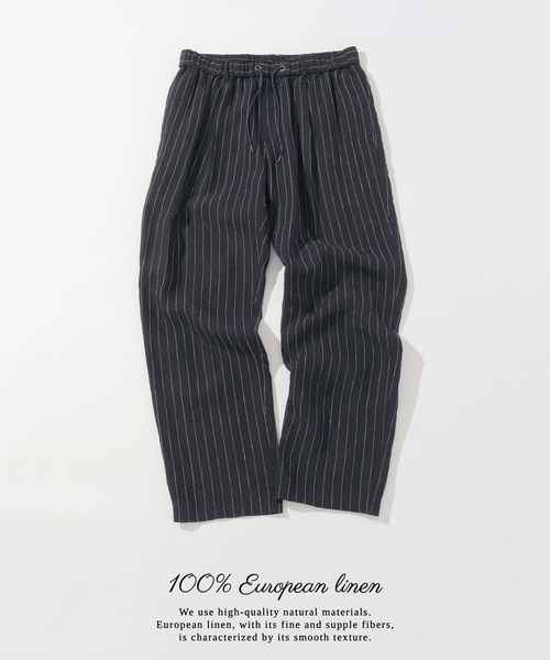 B.C STOCK(ベーセーストック)の「【追加】ヨーロッパリネン100% イージーパンツ(その他パンツ・メンズ・アイボリー/ネイビー/コバルトブルー/ベージュ/ブラック/カーキ・MEDIUM/SMALL/LARGE)」の6枚目の写真