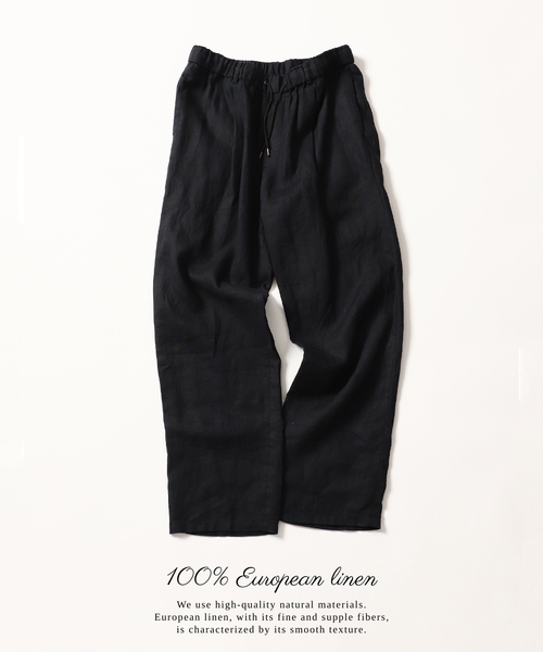B.C STOCK(ベーセーストック)の「【追加】ヨーロッパリネン100% イージーパンツ(その他パンツ・メンズ・アイボリー/ネイビー/コバルトブルー/ベージュ/ブラック/カーキ・MEDIUM/SMALL/LARGE)」の1枚目の写真