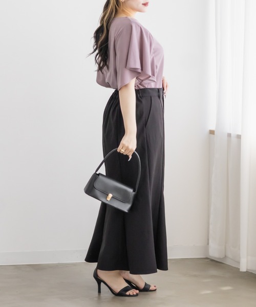 CLETTE(クレット)の「パール釦付きフレアスリーブブラウス(シャツ/ブラウス・レディース・ラベンダー/イエロー/サックスブルー・LL/4L/3L)」の10枚目の写真