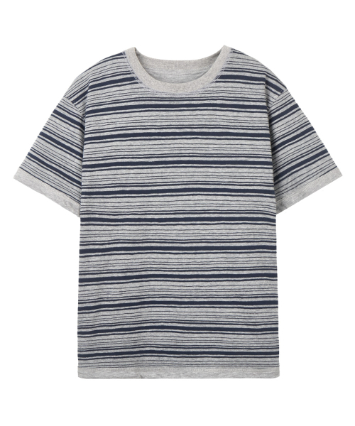DANDEL（ダンデル）の「DD reversible stripe pocket tee (GREY)（Tシャツ/カットソー・レディース・その他・1/2）」の2枚目の写真