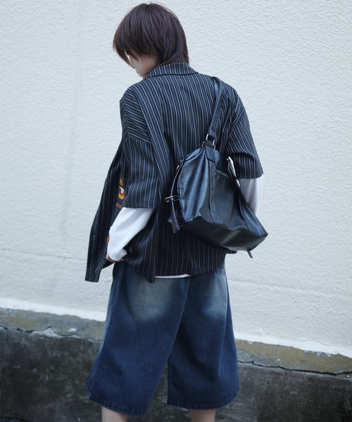 HOOK(フック)の「HOOK -original- フードキャラクターストライプ半袖シャツ(シャツ/ブラウス・メンズ・ブルー/ブラック・XL/M/L)」の9枚目の写真
