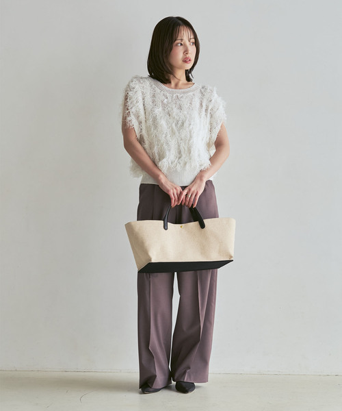 ARTESANOS(アルテサノス)の「ARTESANOS/アルテサノス ポーチ付キャンバス横長トート(トートバッグ・レディース・ベージュ・FREE)」の5枚目の写真