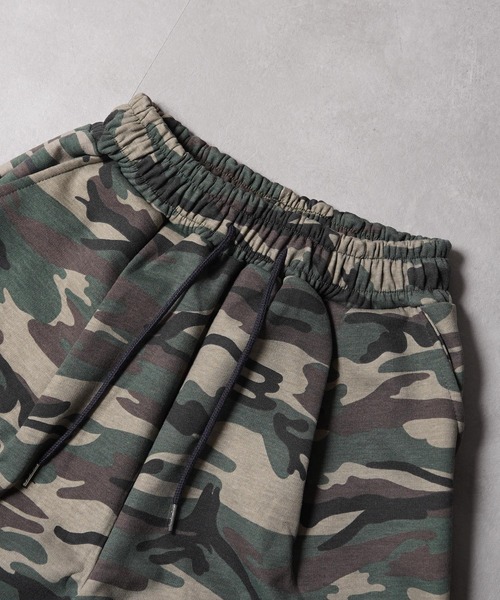 1111clothing(ワンフォークロージング)の「ボンディング カモフラ ワイドショーツ / Bonding Camouflage Wide Shorts(その他パンツ・メンズ・カーキ/チャコールグレー・FREE)」の20枚目の写真