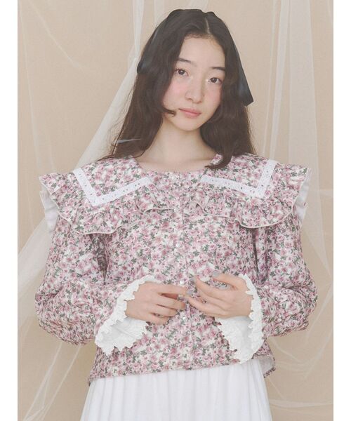 merry jenny（メリージェニー）の「frilly セーラーカラーブラウス（シャツ/ブラウス・レディース・オフホワイト/ピンク/ブラウン・FREE）」の3枚目の写真
