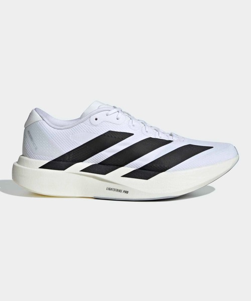 adidas(アディダス)の「アディゼロ EVO SL ウーブン / Adizero EVO SL WOVEN / ランニングシューズ / アディダス adidas(スニーカー・メンズ・ホワイト×ブラック・29.0cm/28.5cm/25.5cm/26.0cm/27.0cm/26.5cm/27.5cm/28.0cm/24.5cm/25.0cm)」の1枚目の写真
