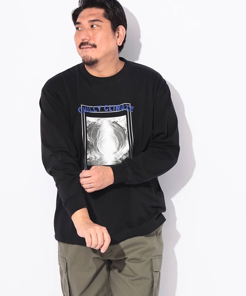 B&T CLUB(ビーティークラブ)の「Tシャツ 長袖 メンズ 大きいサイズ コットン100% プリント CHILLY CLIMATE クルーネック カットソー B&T CLUB (ビーアンドティークラブ)(Tシャツ/カットソー・メンズ・ブラック/ホワイト・X2(4L~5L)/X1(3L~4L))」の14枚目の写真
