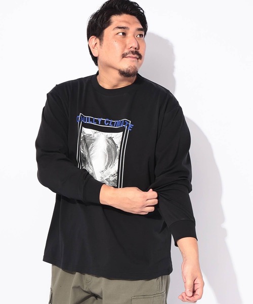 B&T CLUB(ビーティークラブ)の「Tシャツ 長袖 メンズ 大きいサイズ コットン100% プリント CHILLY CLIMATE クルーネック カットソー B&T CLUB (ビーアンドティークラブ)(Tシャツ/カットソー・メンズ・ブラック/ホワイト・X2(4L~5L)/X1(3L~4L))」の15枚目の写真