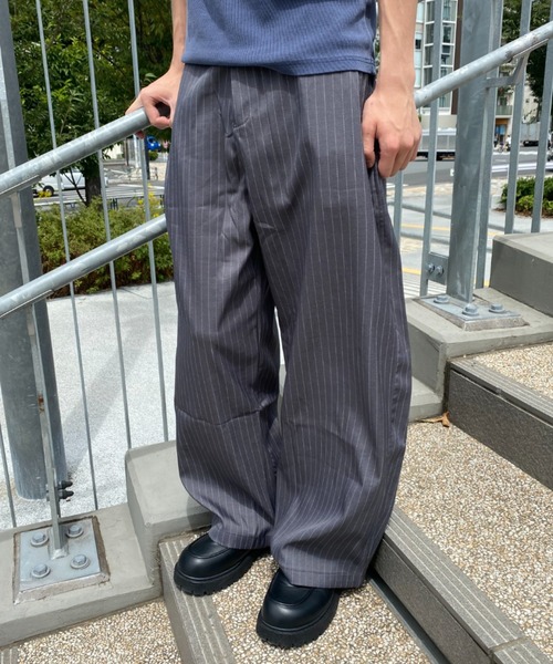 link lot(リンクロット)の「【26年秋冬新作アイテム】【バックゴム】ピンストライプワイドスラックス(スラックス・メンズ・グレー・L/M)」の17枚目の写真