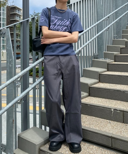 link lot(リンクロット)の「【26年秋冬新作アイテム】【バックゴム】ピンストライプワイドスラックス(スラックス・メンズ・グレー・L/M)」の18枚目の写真