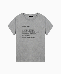 SYSTEM レディース スリム 半袖Tシャツ [メランジグレー]