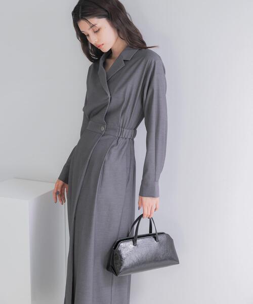 URBAN RESEARCH ROSSO WOMEN(アーバンリサーチ ロッソ)の「カシュクールデザインウーステッドワンピース(ワンピース・レディース・モカ/ブラウン/グレー・36/38)」の4枚目の写真