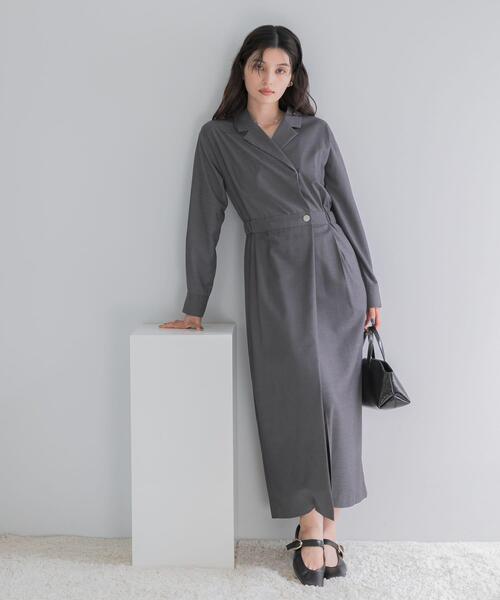 URBAN RESEARCH ROSSO WOMEN(アーバンリサーチ ロッソ)の「カシュクールデザインウーステッドワンピース(ワンピース・レディース・モカ/ブラウン/グレー・36/38)」の7枚目の写真