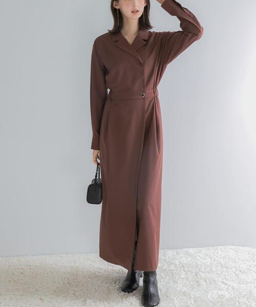 URBAN RESEARCH ROSSO WOMEN(アーバンリサーチ ロッソ)の「カシュクールデザインウーステッドワンピース(ワンピース・レディース・モカ/ブラウン/グレー・36/38)」の16枚目の写真