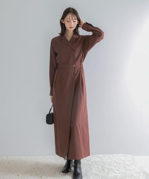 URBAN RESEARCH ROSSO WOMEN(アーバンリサーチ ロッソ)の「カシュクールデザインウーステッドワンピース(ワンピース・レディース・モカ/ブラウン/グレー・36/38)」の17枚目の写真