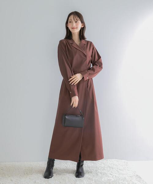 URBAN RESEARCH ROSSO WOMEN(アーバンリサーチ ロッソ)の「カシュクールデザインウーステッドワンピース(ワンピース・レディース・モカ/ブラウン/グレー・36/38)」の18枚目の写真