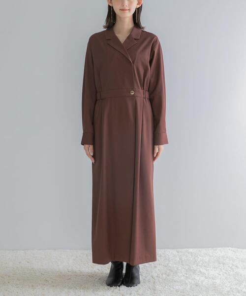 URBAN RESEARCH ROSSO WOMEN(アーバンリサーチ ロッソ)の「カシュクールデザインウーステッドワンピース(ワンピース・レディース・モカ/ブラウン/グレー・36/38)」の20枚目の写真