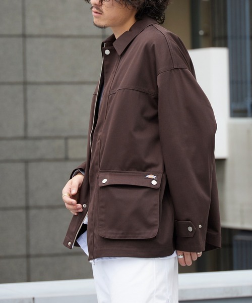 Dickies（ディッキーズ）の「Dickies/ディッキーズ TC TWILL UTILITY JACKET TCツイル ユーティリティ ジャケット メンズ レディース 2026年 秋 秋服 冬 冬服（ブルゾン・メンズ・ブラック/ダークブラウン・S/M/L）」の9枚目の写真