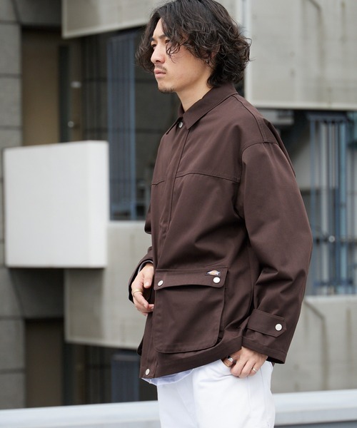 Dickies（ディッキーズ）の「Dickies/ディッキーズ TC TWILL UTILITY JACKET TCツイル ユーティリティ ジャケット メンズ レディース 2026年 秋 秋服 冬 冬服（ブルゾン・メンズ・ブラック/ダークブラウン・S/M/L）」の10枚目の写真
