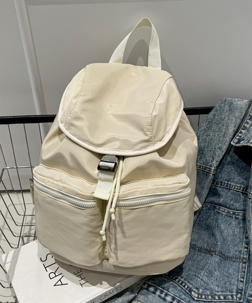 SETUP7(セットアップセブン)の「【SETUP7】ポケット付きナイロンバックパック リュックサック SCCH(バックパック/リュック・レディース・ブラック/ホワイト/ブラウン・FREE)」の8枚目の写真