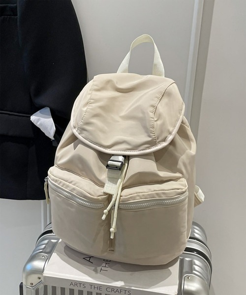 SETUP7(セットアップセブン)の「【SETUP7】ポケット付きナイロンバックパック リュックサック SCCH(バックパック/リュック・レディース・ブラック/ホワイト/ブラウン・FREE)」の9枚目の写真